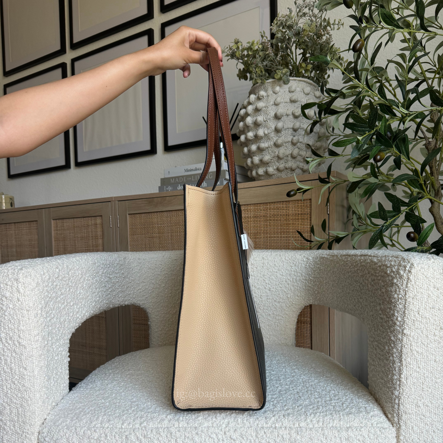 Large Grind Tote Bag in Black-White-Tan Multi (In transit 2 weeks arrival✈️)