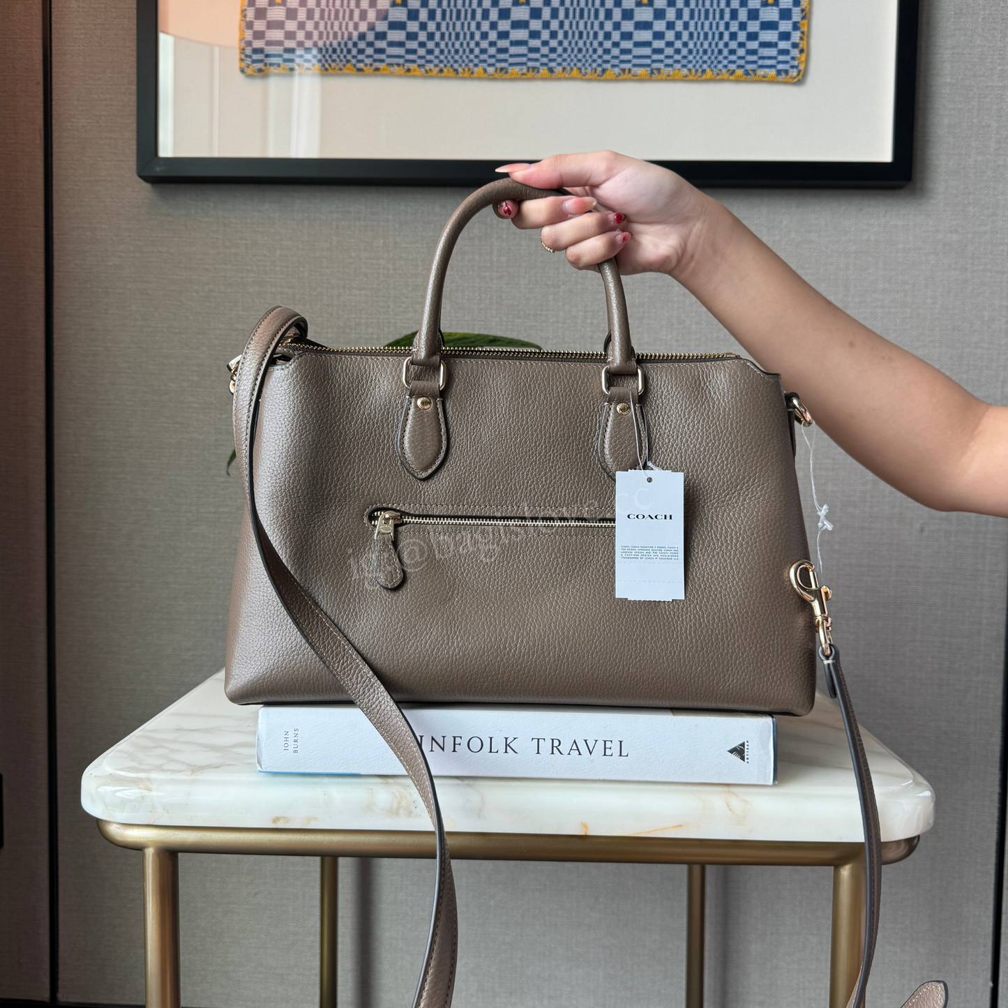 Georgia Satchel Bag in Dark Stone