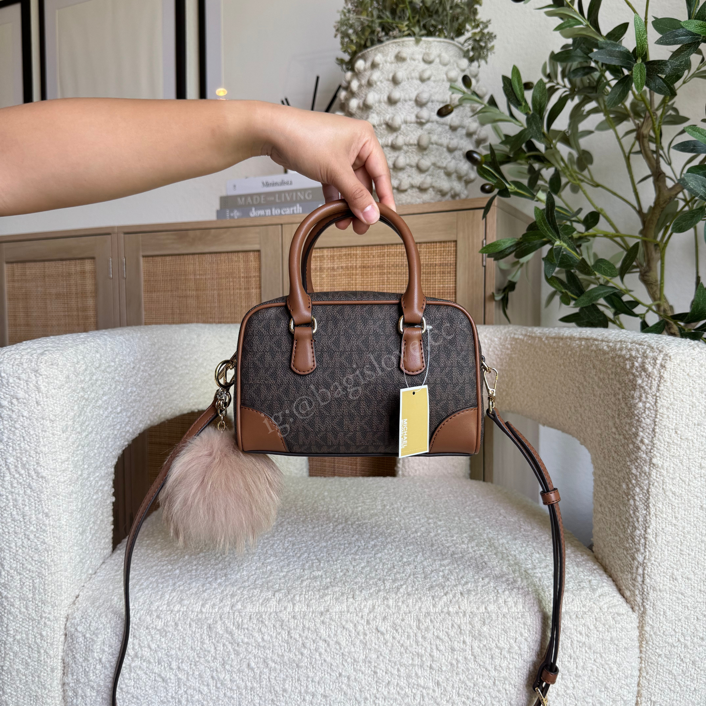 Thompson Extra-Small Signature Logo Convertible Satchel in Brown (in transit📦)