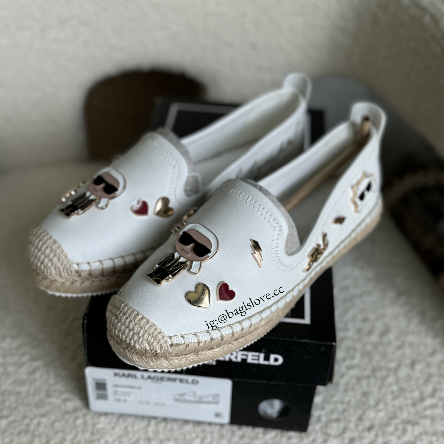 Karl Lagerfeld Paris Michaela Kate Pins Espadrille in White