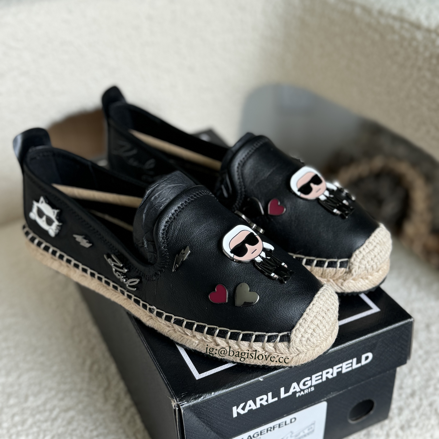 Karl Lagerfeld Paris Michaela Kate Pins Espadrille in Black