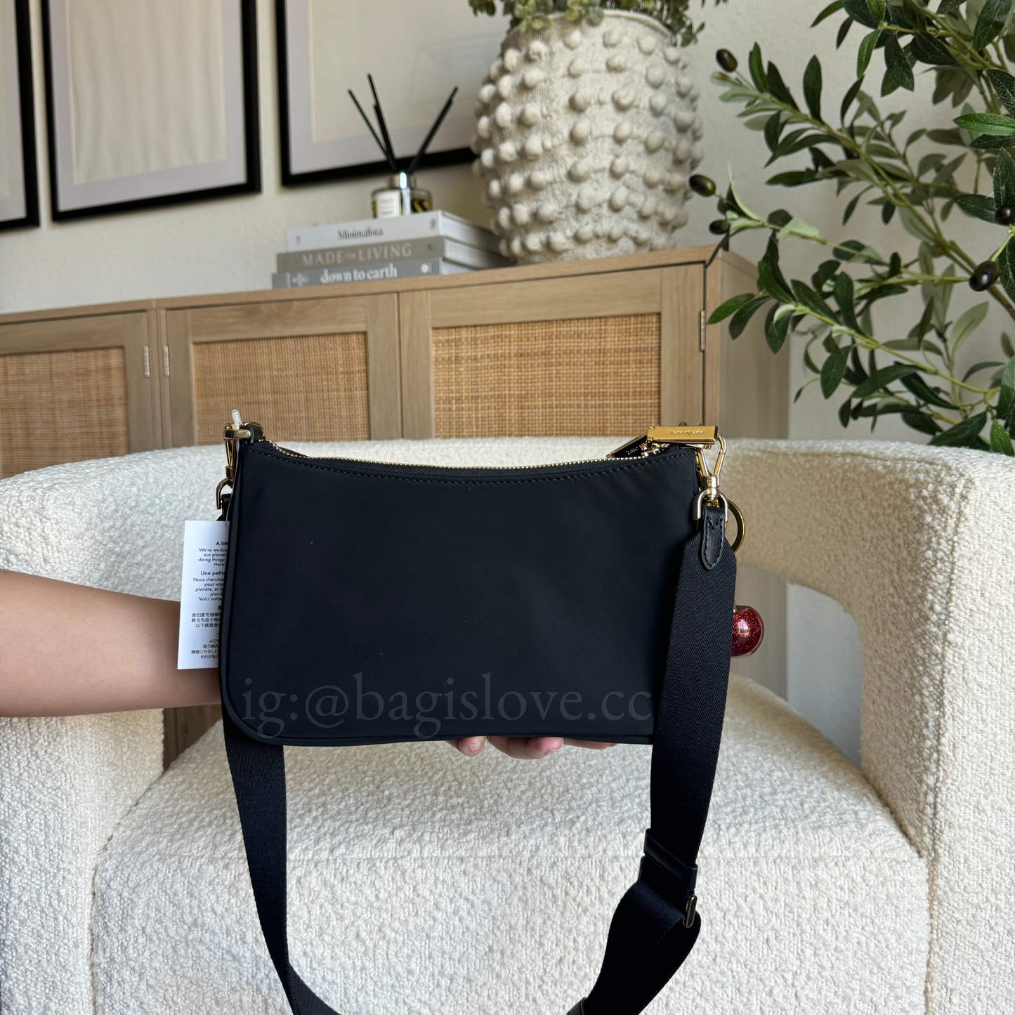 Duet Quilted Fabric Small Crossbody in Black (8-10 weeks arrival 📦🌊)