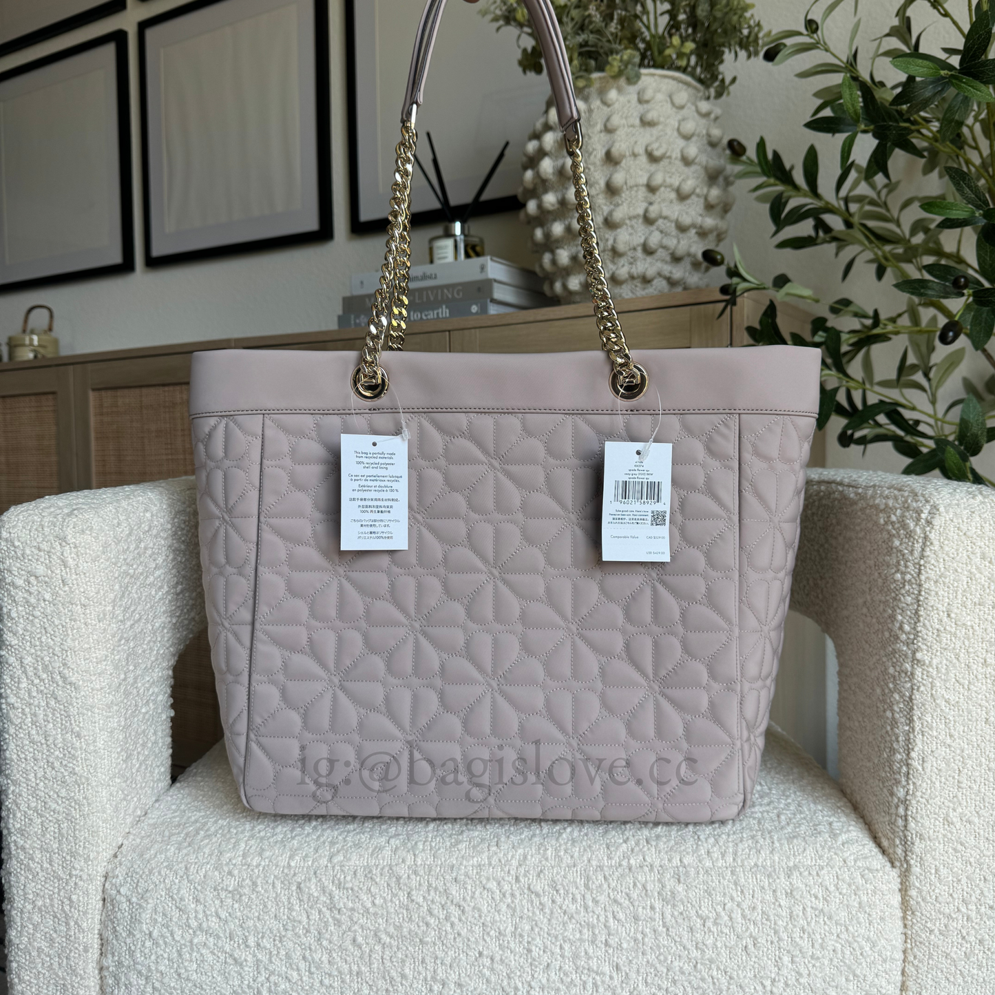 Spade Flower Quilted Fabric XL Tote in Amethyst (8-10 weeks arrival 📦🌊)