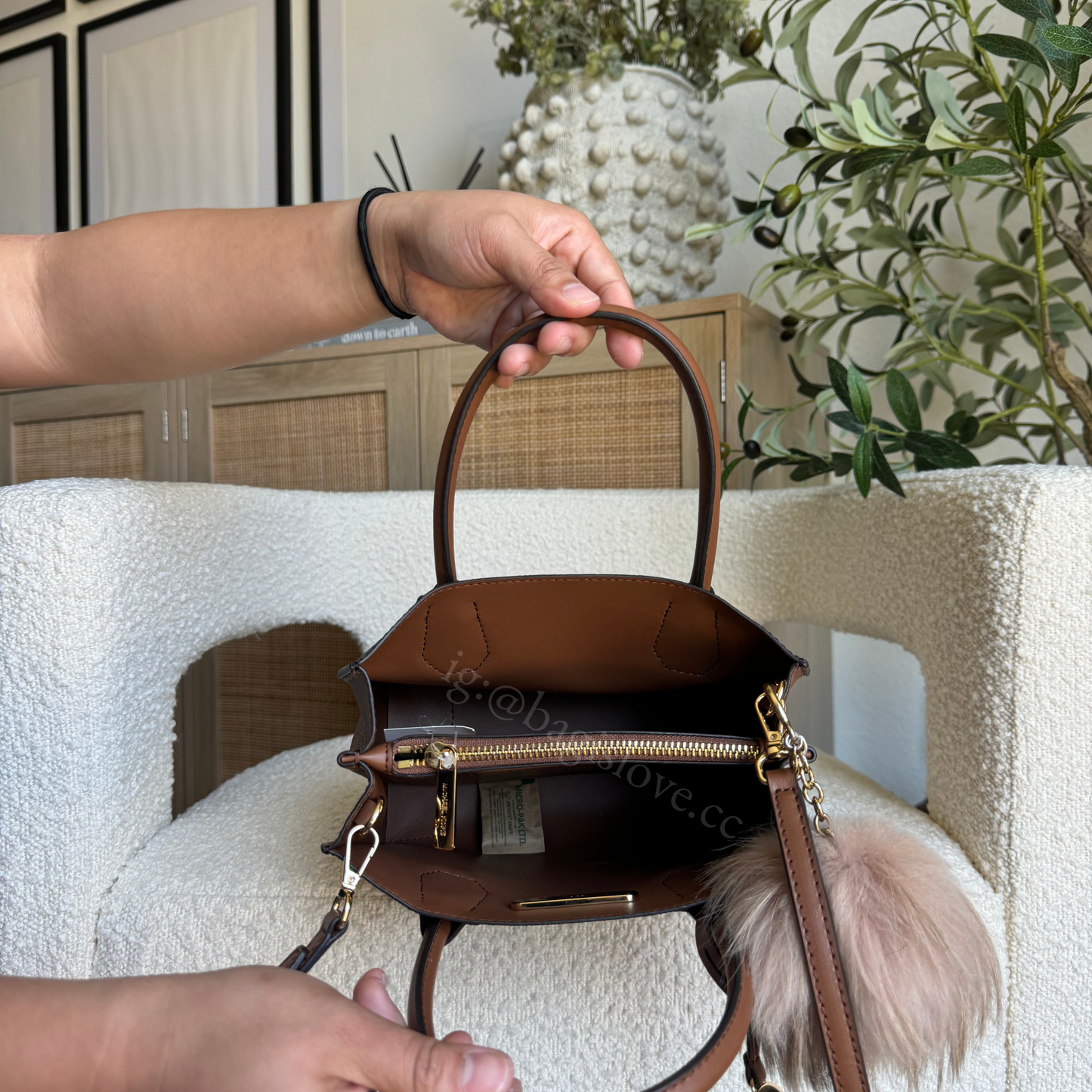 Mercer Medium Logo and Leather Accordion Crossbody Bag in Brown (8-10 weeks arrival 📦🌊)