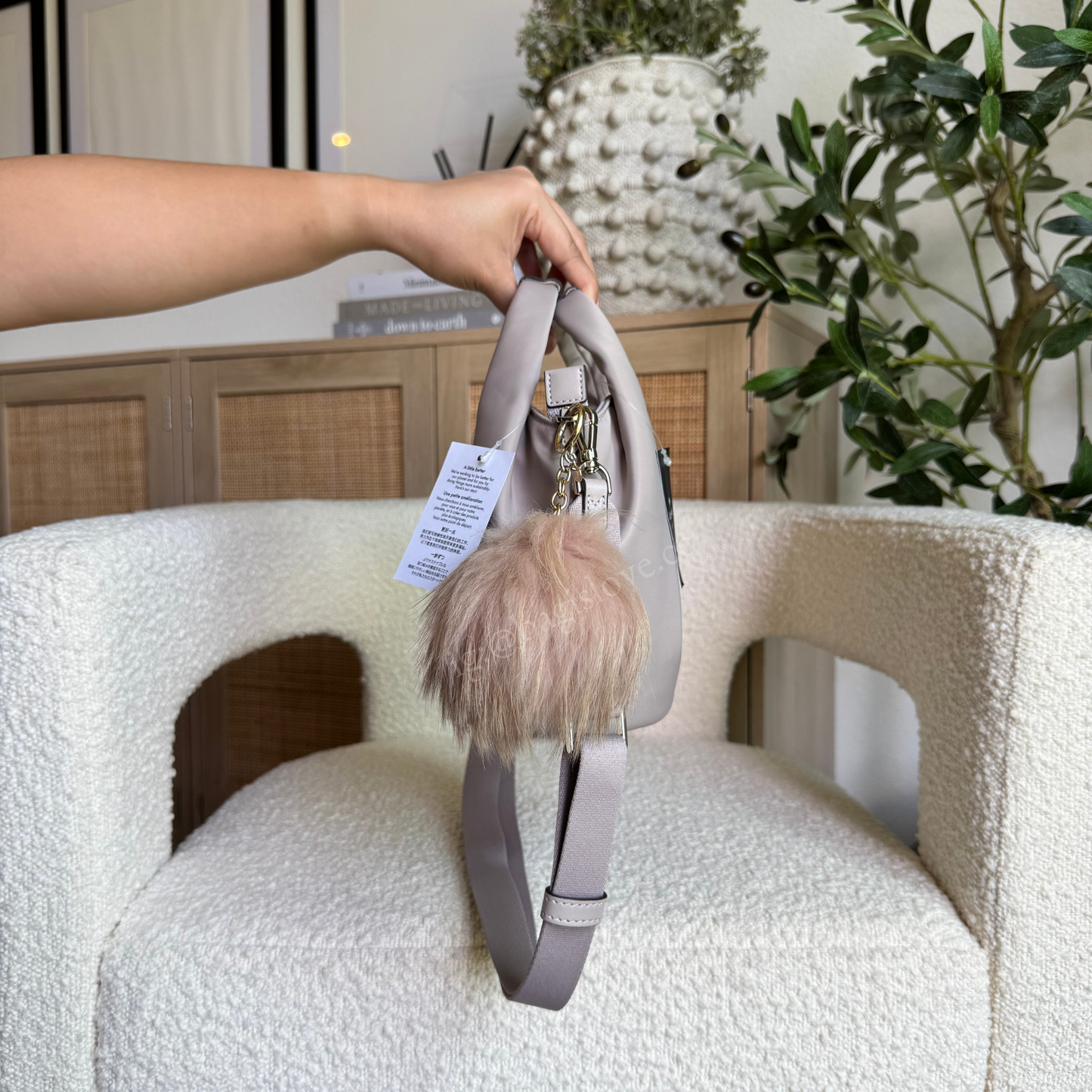 Carter Nylon Small Pleated Crossbody in Cozy Grey (in transit 8-10 weeks📦)