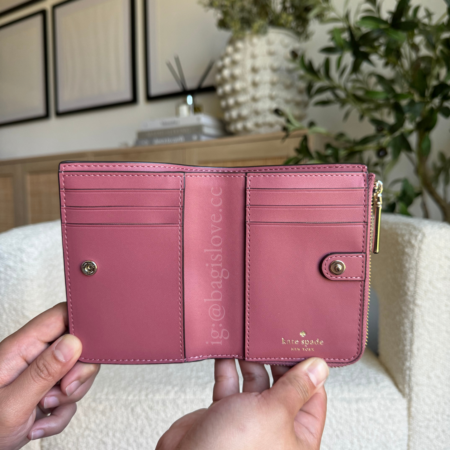 Lena Small L Zip Wallet in PInk (8-10 weeks arrival 📦🌊)