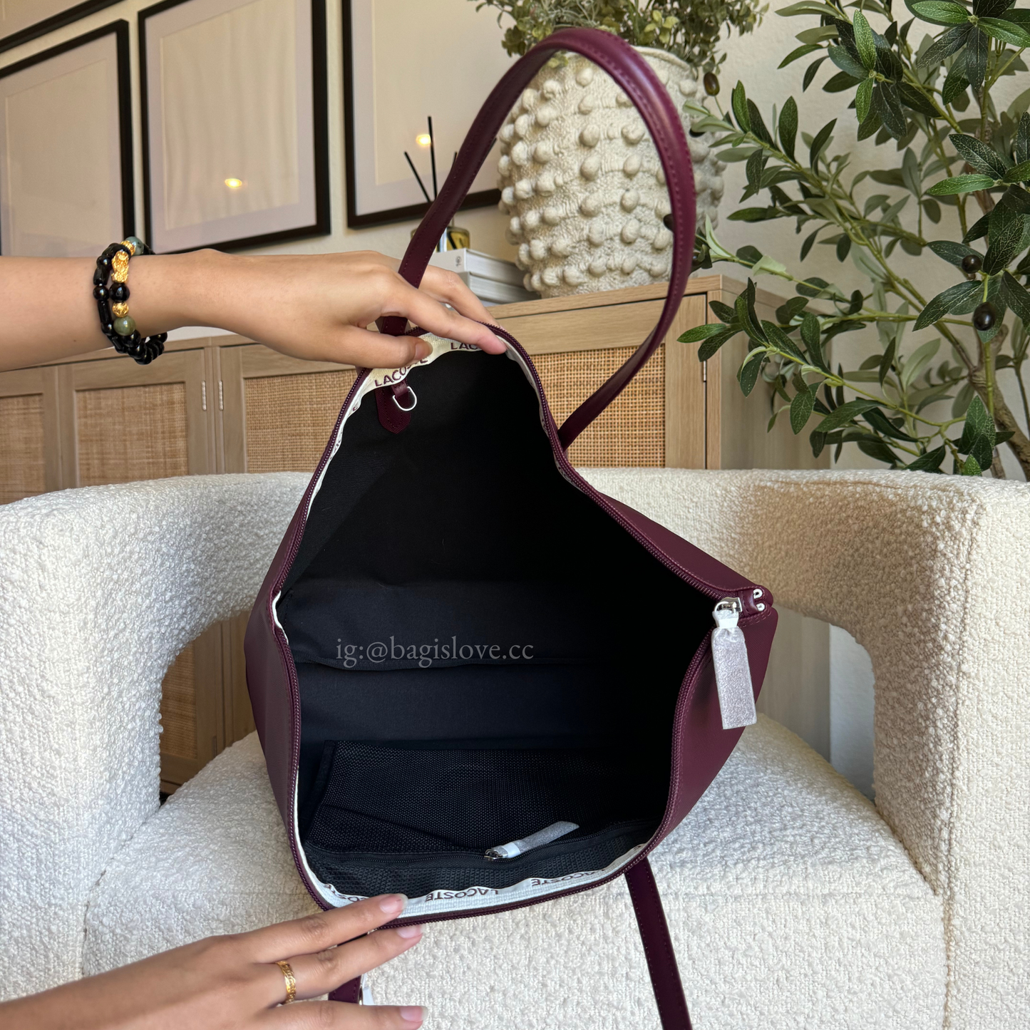 Women's Large L.12.12 Concept Tote in Expresso Red (in transit 📦)