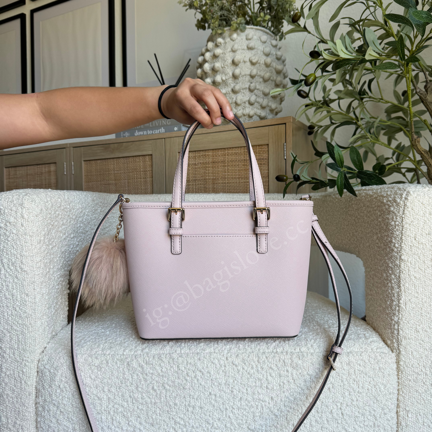 Jet Set Travel Extra-Small Saffiano Leather Top-Zip Tote Bag in Powder Blush (8-10 weeks arrival 📦🌊)