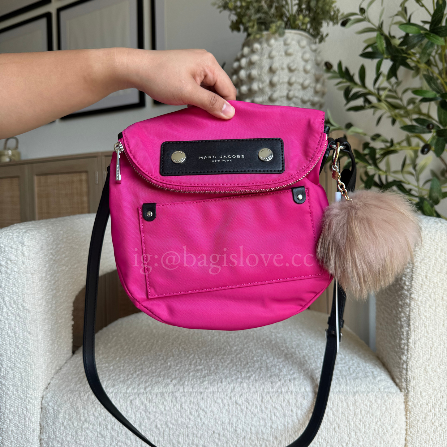 Preppy Nylon Mini Natasha Crossbody Bag in Hot Pink (8-10 weeks arrival 📦🌊)