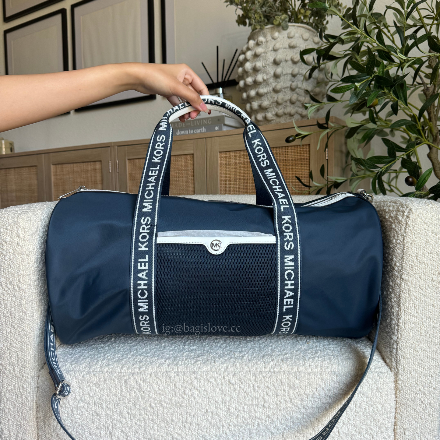 Jet Set Large Nylon Duffel Bag in navy (8 weeks arrival 📦🌊)