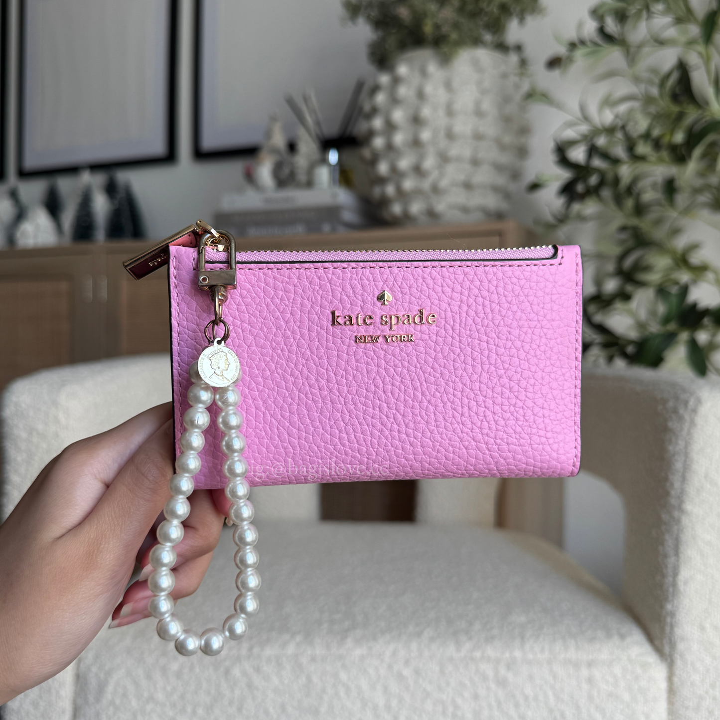 Julia Small Slim Bifold Wallet in Pink