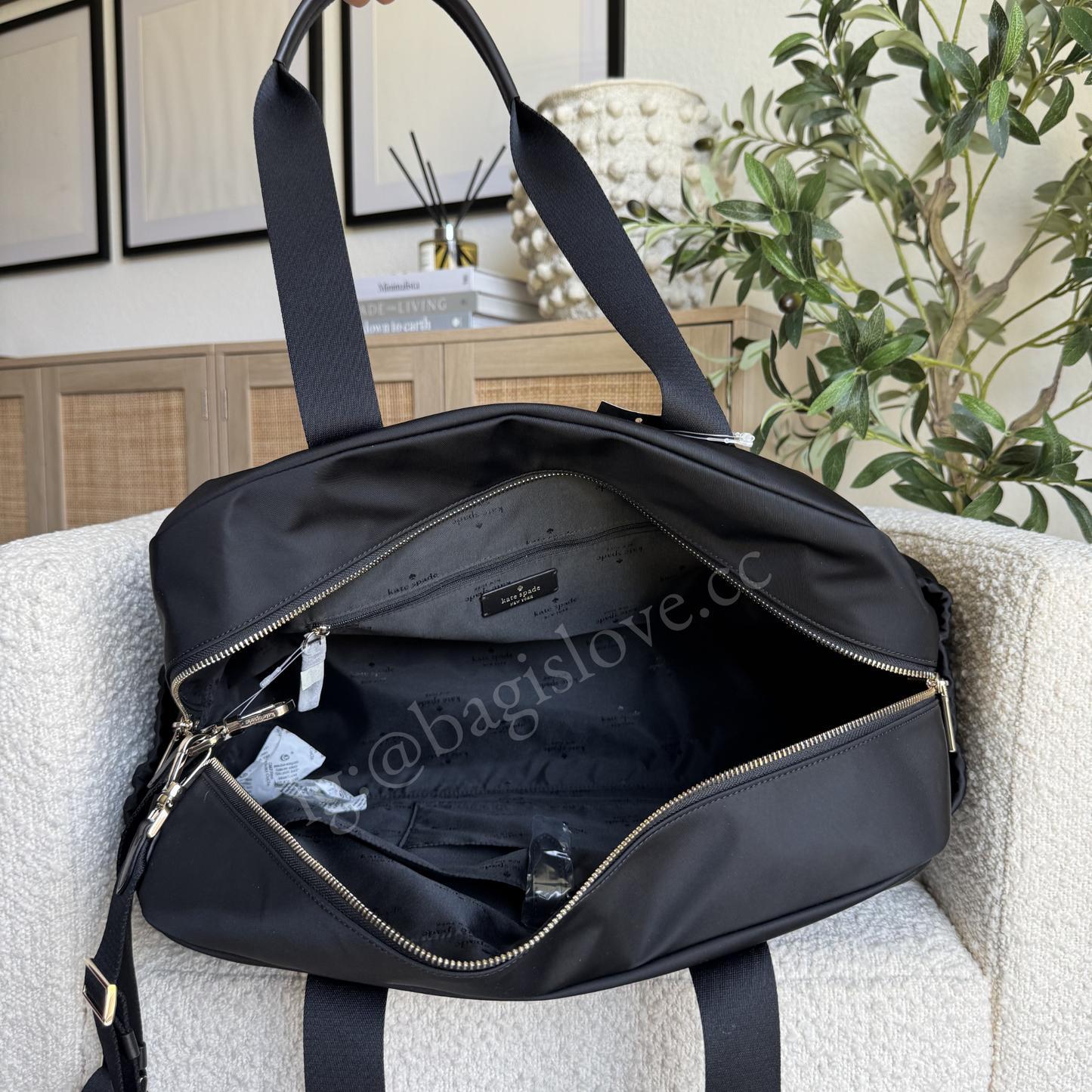 Carter Nylon Weekender Bag in Black