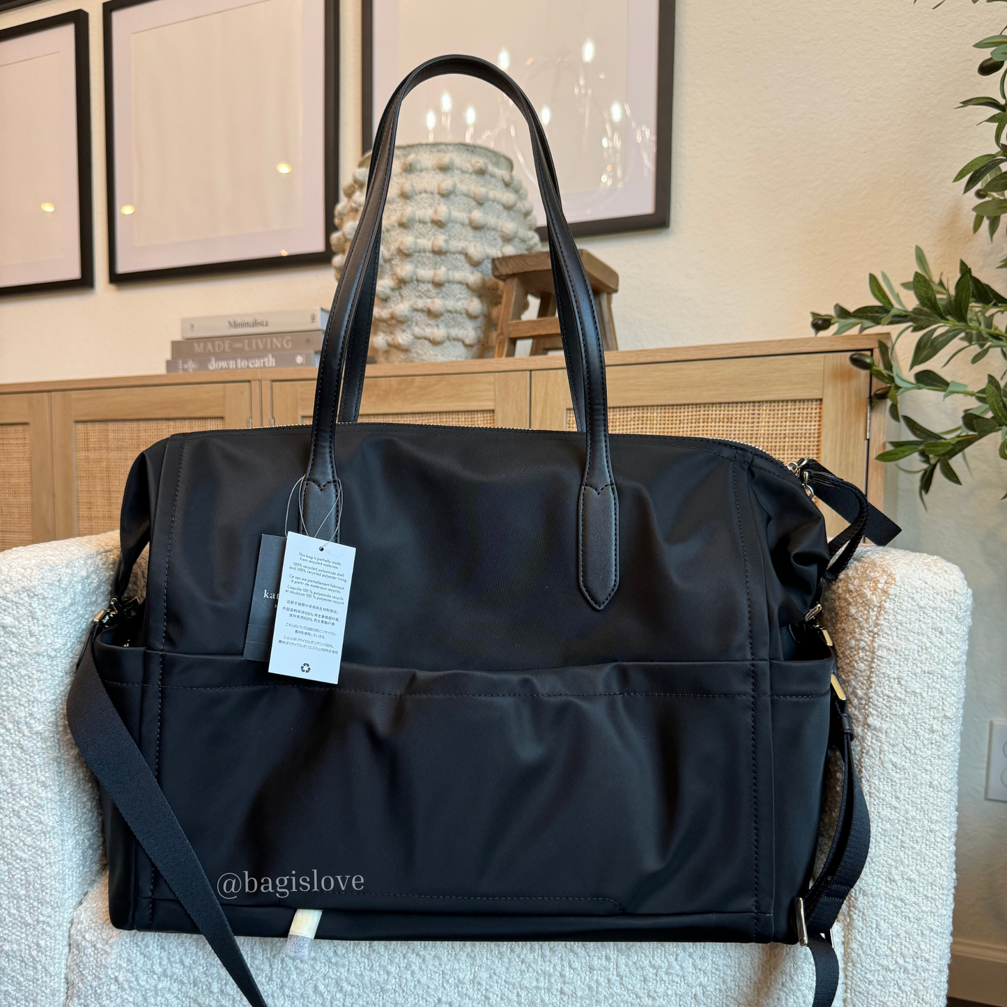 Chelsea Nylon Weekender in Black