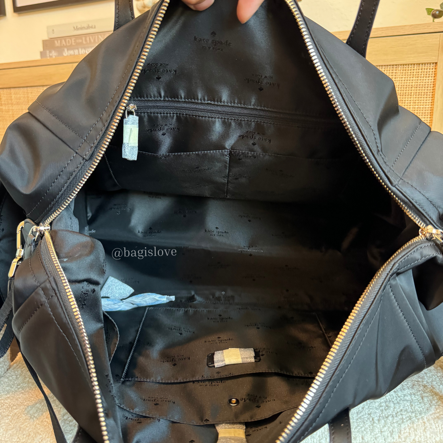 Chelsea Nylon Weekender in Black