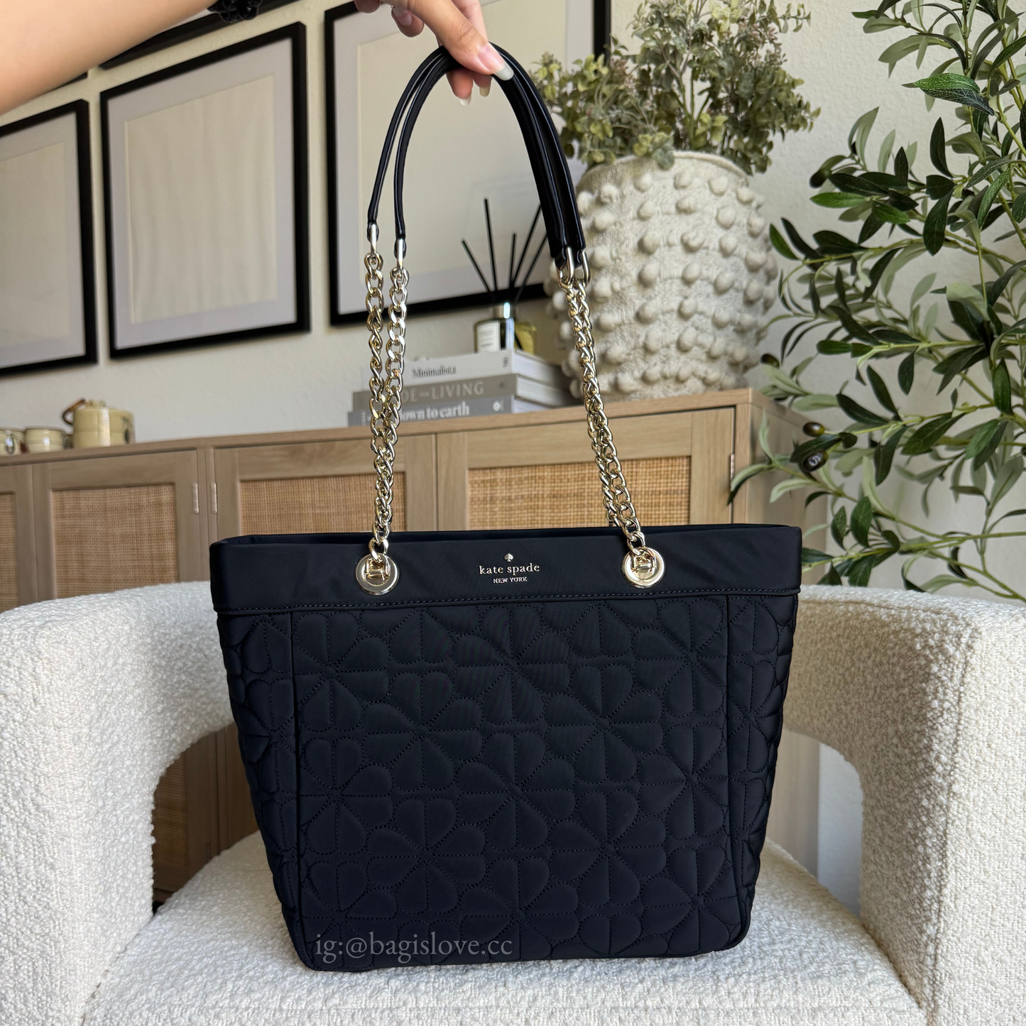 Spade Flower Quilted Fabric Medium Tote (8 weeks arrival 🌊📦)