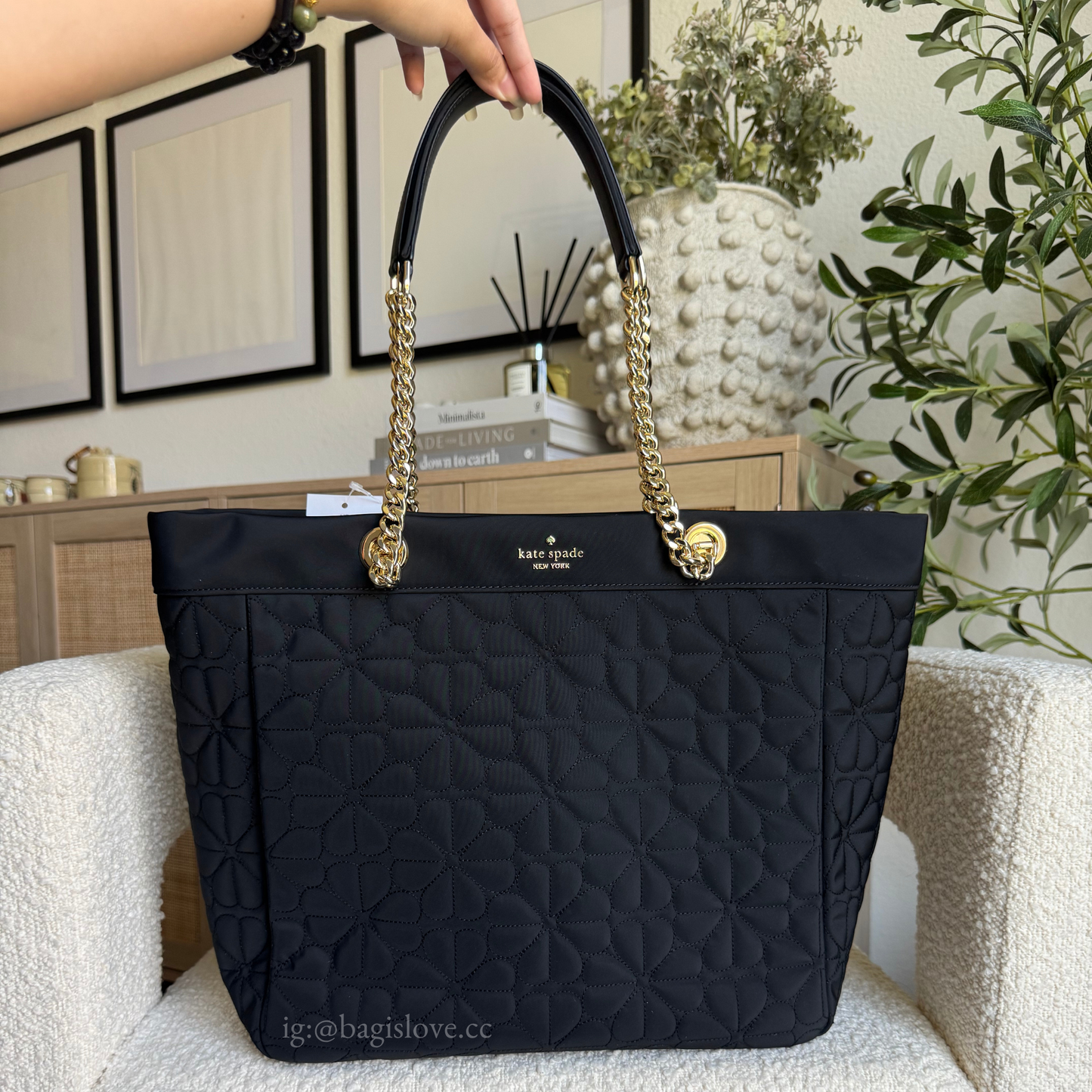 Spade Flower Quilted Fabric Large Tote (8 weeks arrival 🌊📦)