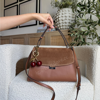 Riley Suede Top Handle Bag