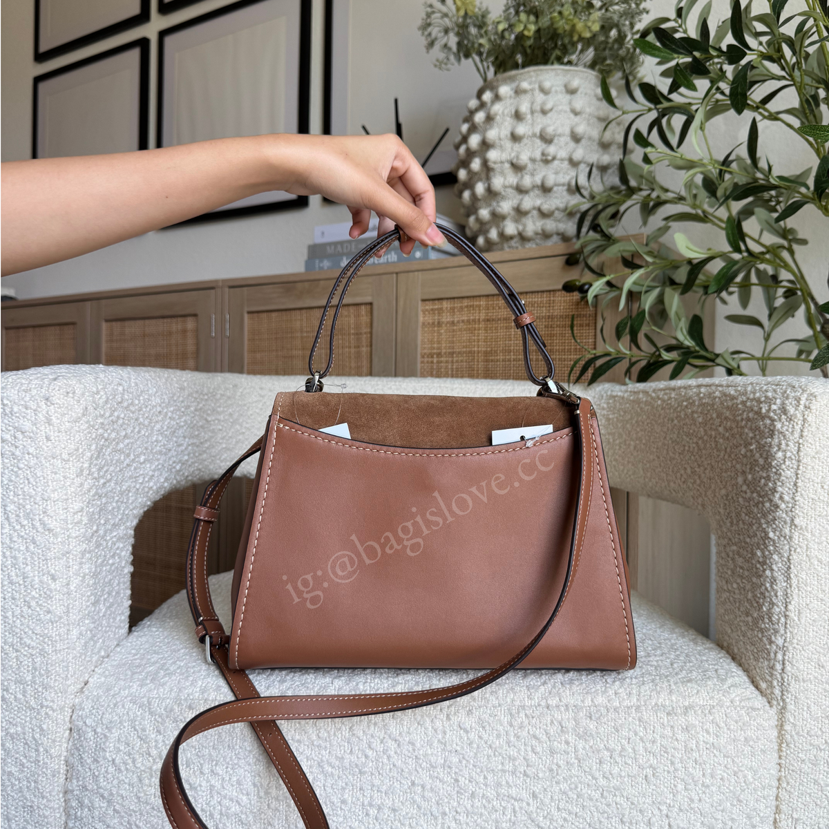 Riley Suede Top Handle Bag