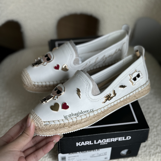 Karl Lagerfeld Paris Michaela Kate Pins Espadrille in White (on-hand ph)