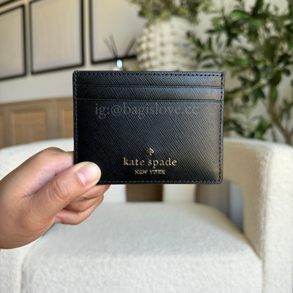 Madison Small Slim Card Holder in Black (8-10 weeks arrival 📦🌊)