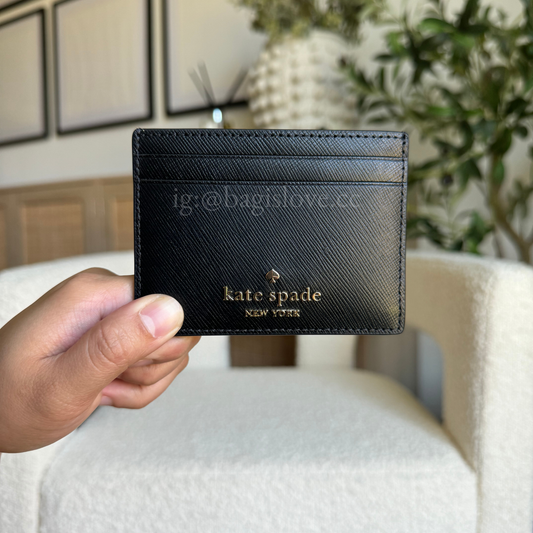 Madison Small Slim Card Holder in Black (8-10 weeks arrival 📦🌊)