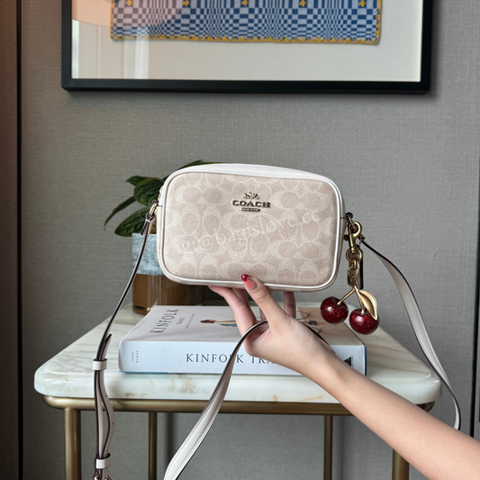 Mini Jamie Camera Bag In Light Beige Signature Canvas