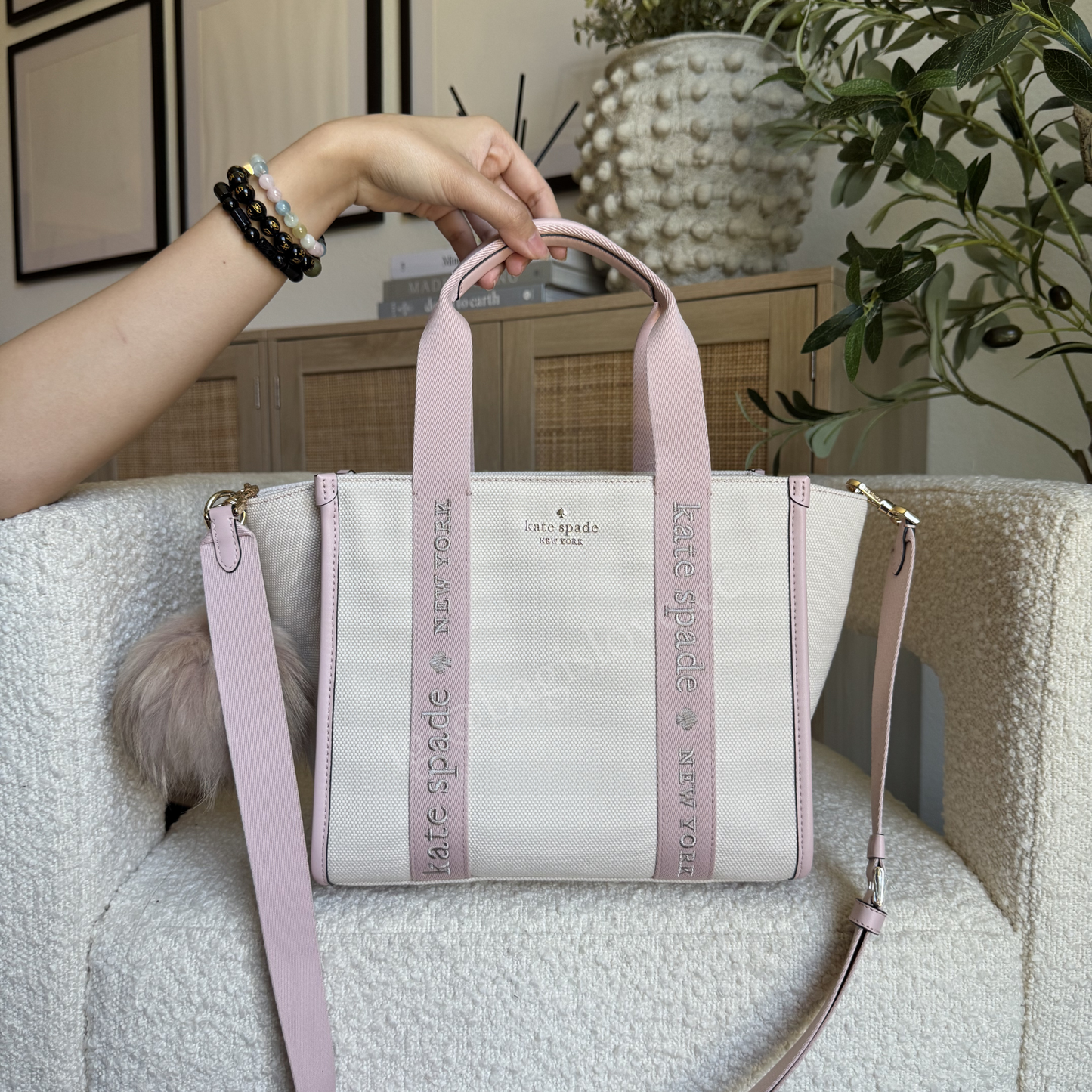 Kip Small Canvas Tote in Rose