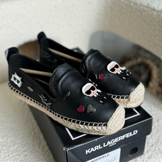 Karl Lagerfeld Paris Michaela Kate Pins Espadrille in Black (on-hand ph)