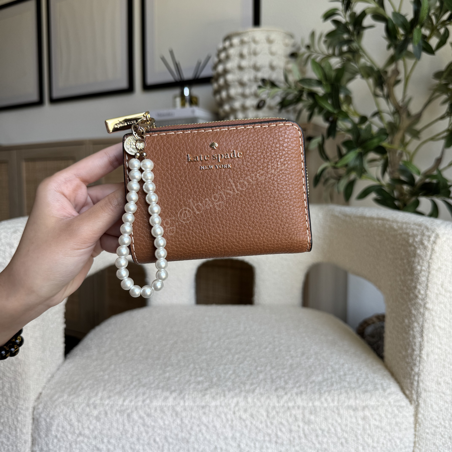 Small L-zip Wallet in Warm Gingerbread