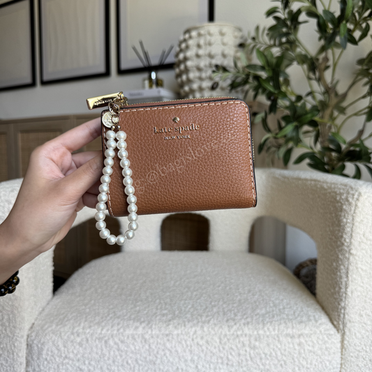 Small L-zip Wallet in Warm Gingerbread
