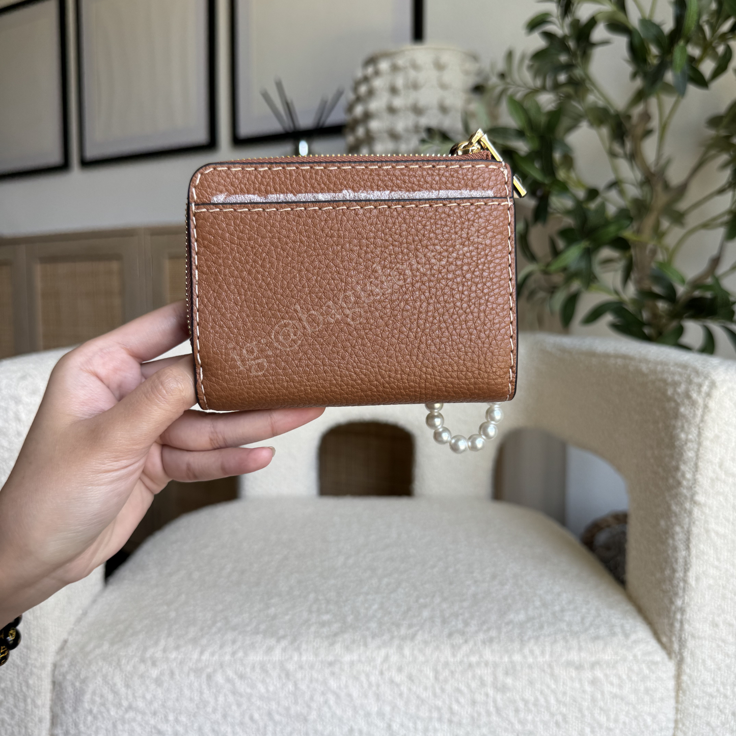 Small L-zip Wallet in Warm Gingerbread