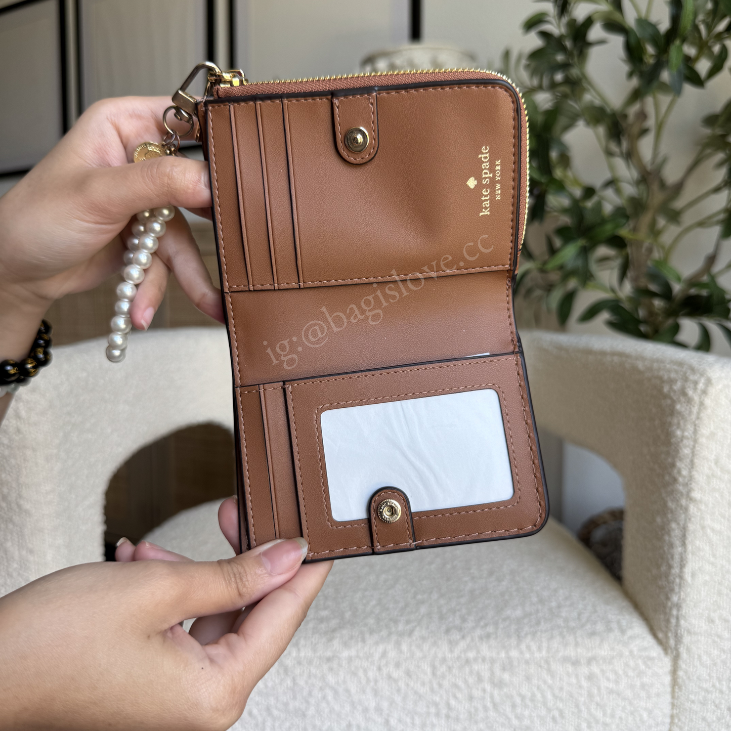 Small L-zip Wallet in Warm Gingerbread