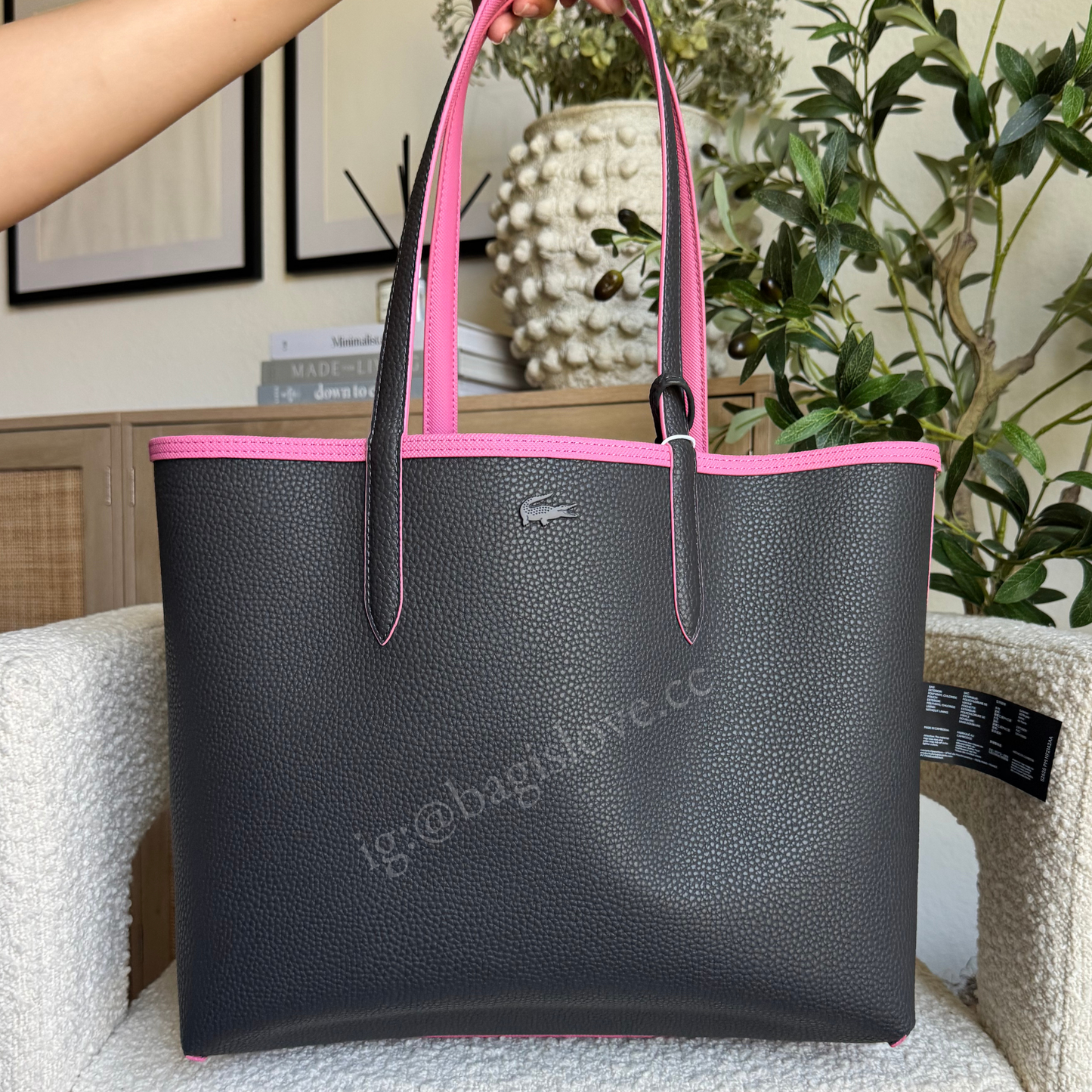 Anna Reversible Tote Bag in Pink and Black (in transit)✨🌊