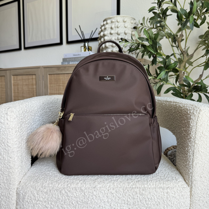 Carter Nylon Large Dome Backpack in Espresso