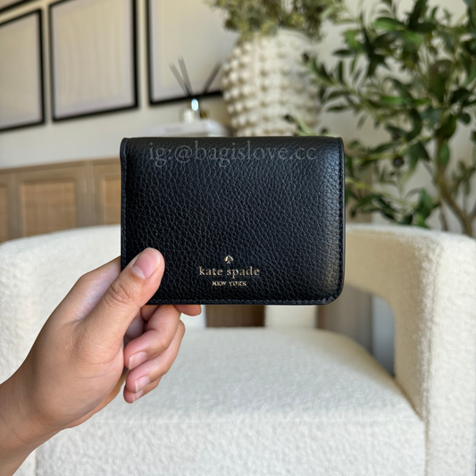 Lena Small Bifold Wallet in Black (8-10 weeks arrival 📦🌊)