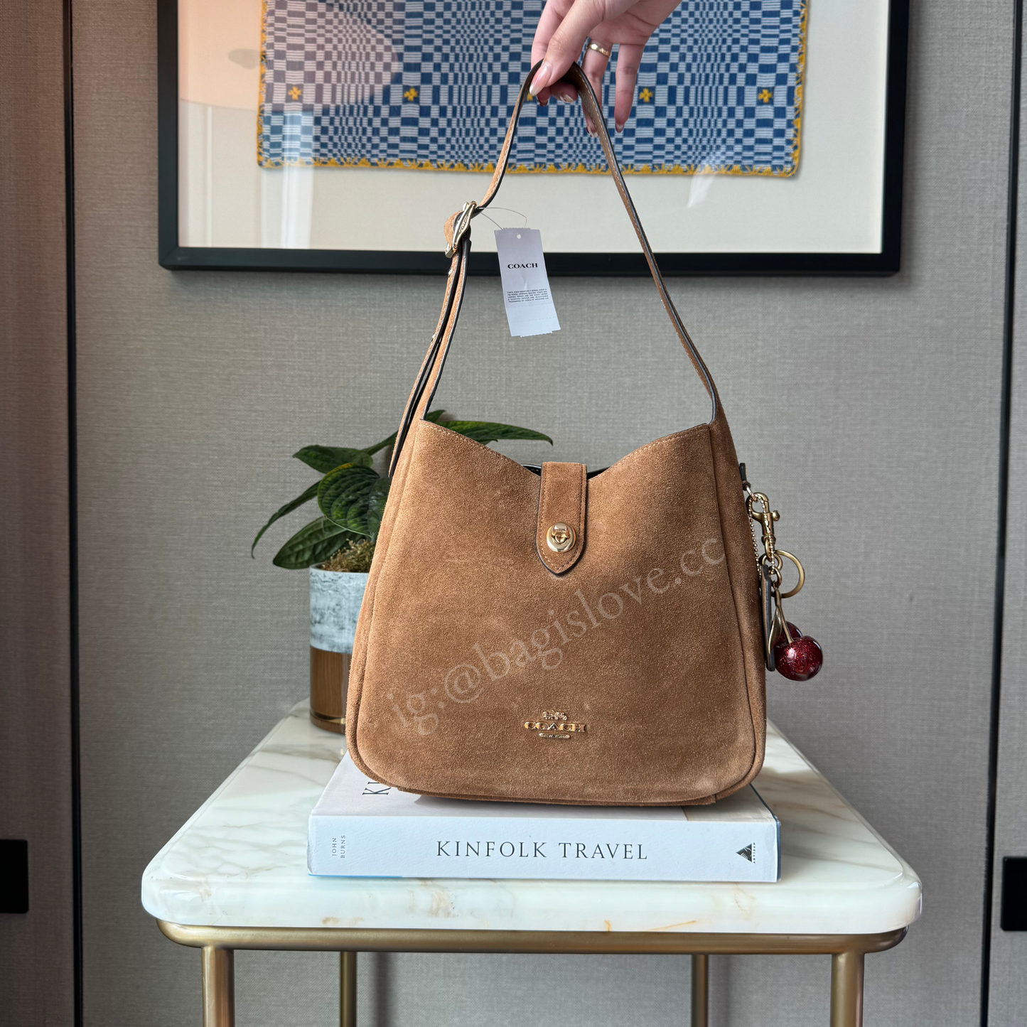 Hadley Convertible Crossbody Bag in Suede Brown