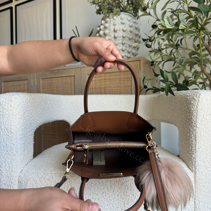 Mercer Medium Logo and Leather Accordion Crossbody Bag in Brown (8-10 weeks arrival 📦🌊)