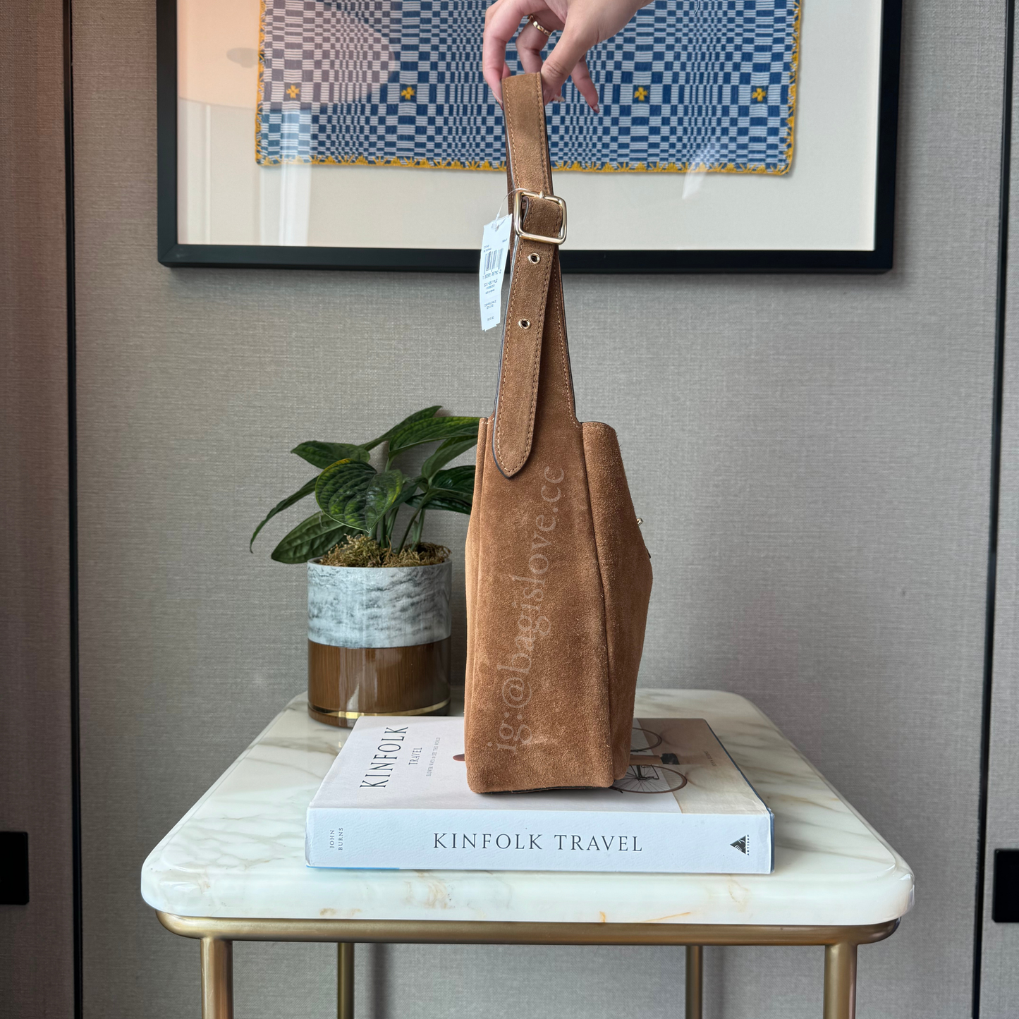 Hadley Convertible Crossbody Bag in Suede Brown