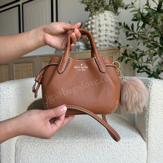 Dumpling Mini Satchel in Brown