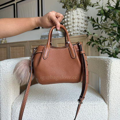 Dumpling Mini Satchel in Brown