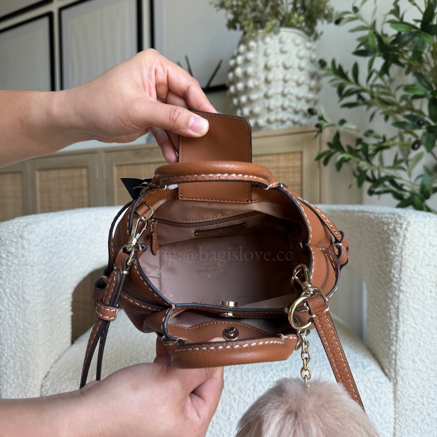 Dumpling Mini Satchel in Brown