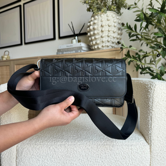 Monogram Leather Flap Close Satchel in Black (8-10 weeks arrival 📦🌊)