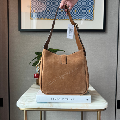 Hadley Convertible Crossbody Bag in Suede Brown