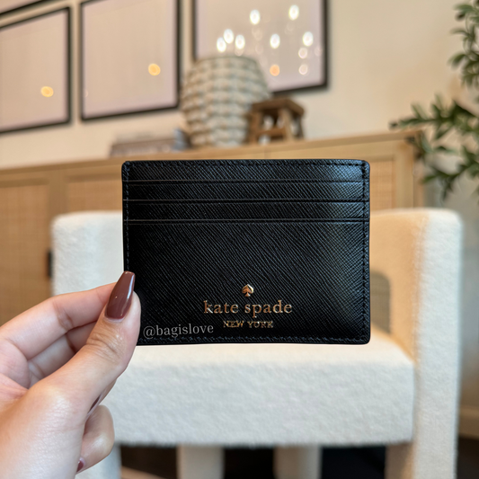 Madison Small Slim Card Holder in Black