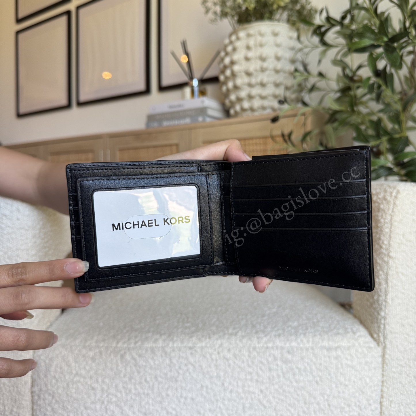 Cooper Logo Debossed Billfold Wallet With Passcase in Black