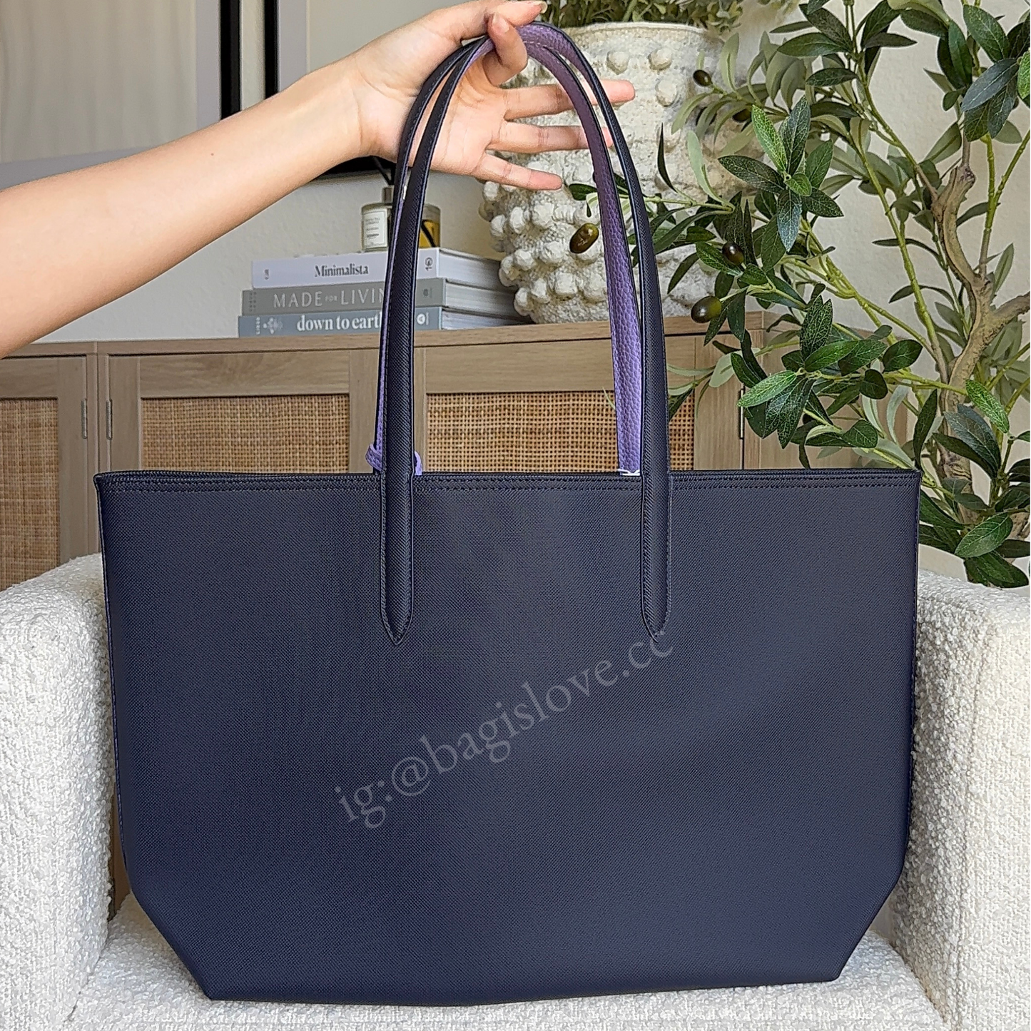 Anna Reversible Tote Bag in Black and Purple (in transit)✨🌊