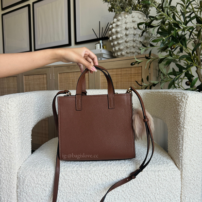 Mini Grind Tote Crossbody Bag in Brown