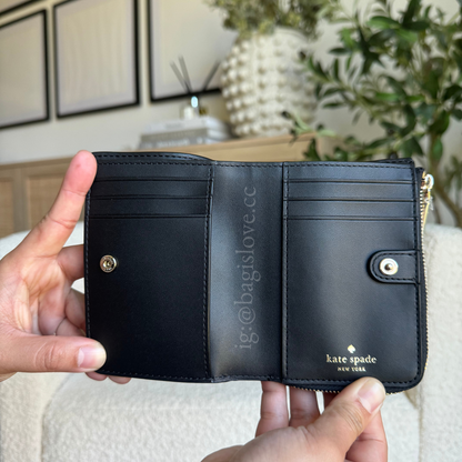 Lena Small L Zip Wallet in Black (8-10 weeks arrival 📦🌊)
