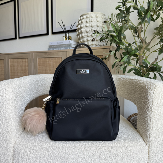 Carter Nylon Dome Backpack in Black (in-transit✨)