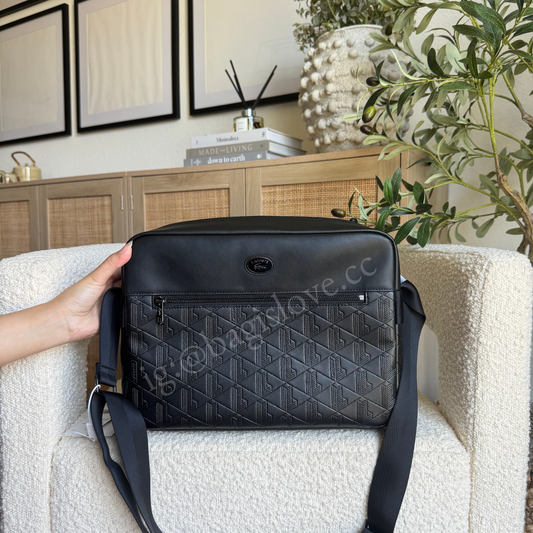 Monogram Leather Reporter Bag in Black (in-transit 8-10 weeks arrival📦)